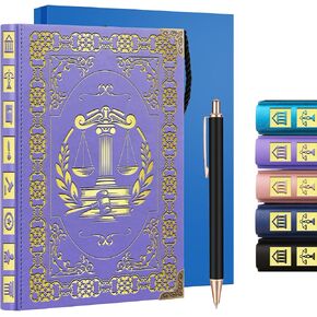 هدايا محاماة للنساء الرجال ، الأزرق الأزرق الداكن A5 Faux Leather Leather Vintage Vintage Law Law Gifts for Law Lawer Lawy Lawyer Gifts ، 200 صفحة 120 GSM ورقة سميكة محكم مع القلم ، هدايا محاماة في المستقبل (محامي داكن الأزرق)