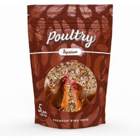 Mycelium Poultry Super Flock Food | High Protein Bird Food with Vitamins & Corn for Chicken, Turkey, Duck & Geese | Supports Growth, Egg Production, Feather & Immune Health | 5 lb Bag
