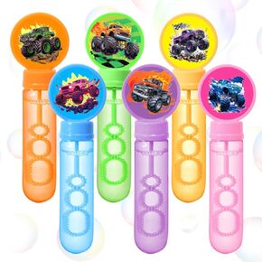 24 PCS Monster Truck Bubbles for Kids Party Party Favors Bubble Wands 6 Colors Bubble Solution Mini Bubbles Bulk Toddler Outdoor Toys for Boys Goys Goodie Bag Stuffers Summer Girt