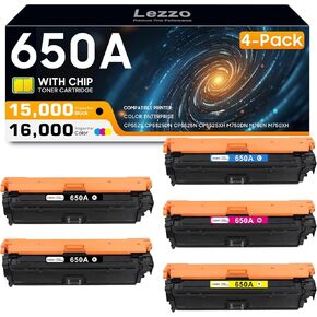 650A Toner Cartridge 5-Pack 650A CE270A CE271A CE272A CE273A Toner Replacement for HP 650A Toner for 1600 2605 2605dn 2605dnt 2600 2600n CM1015 CM1017 MFP Printer(Black Cyan Yellow Magenta)