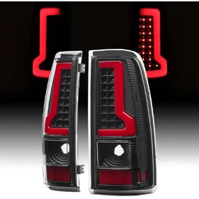 Factory Style Red Tail Lights Taillights Assembly for 2003-2006 Chevy Silverado 1500 2500 3500 & 2007 Classic Rear Brake Lamps w/Bulb & Harness
