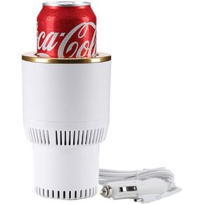 Cup Holder Coffee Warmer Drink Cooler 2-in-1 Truck Caned Drink Holder Gift(Black with Silver12V)