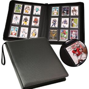 Toploader Binder 4 Pocket - Holds 128 Toploaders with Sleeves for 3" x 4" Rigid Card Holders Double Sided PU Card Holder for Sports Card, MTG, TCG, Game