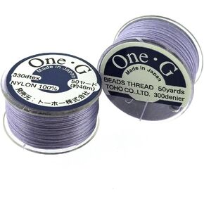 Toho One-G Beading Thread ، 50 ياردة بكرة (الخزامى الخفيف)