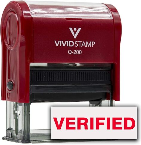 Verified Self Inking Rubber Stamp (Red Ink) - Medium in Saudi Arabia