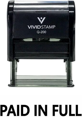 Basic Paid in Full Self Inking Rubber Stamp (Red Ink) - X-Large in Kuwait