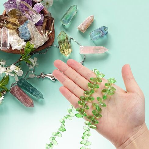 PATIKIL 2 Strands 180-190Pcs Teardrop Crystal Beads, 12x6mm Faceted Teardrop Briolette Horizontal Glass Beads Loose Bead for Bracelet Jewelry Making, Emerald Green in Kuwait