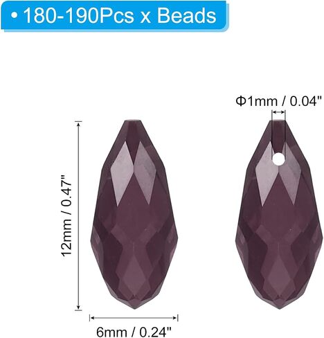 PATIKIL 2 Strands 180-190Pcs Teardrop Crystal Beads, 12x6mm Faceted Teardrop Briolette Horizontal Glass Beads Loose Bead for Bracelet Jewelry Making, Emerald Green in Kuwait