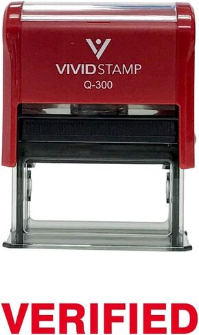 Verified Self Inking Rubber Stamp (Red Ink) - Medium in Saudi Arabia