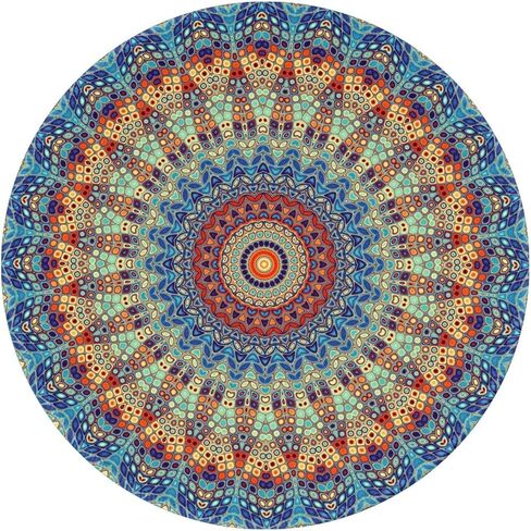 Mandala Round Mouse Pad Premium Textured Mouse Mat Washable Mousepads with Extended Stitched Edges Non Slip Rubber Base Small Mousepad 7.9 * 7.9 * 0.12 Inches in Saudi Arabia