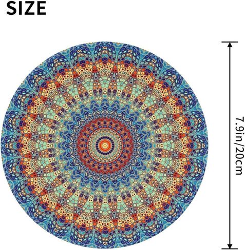 Mandala Round Mouse Pad Premium Textured Mouse Mat Washable Mousepads with Extended Stitched Edges Non Slip Rubber Base Small Mousepad 7.9 * 7.9 * 0.12 Inches in Saudi Arabia