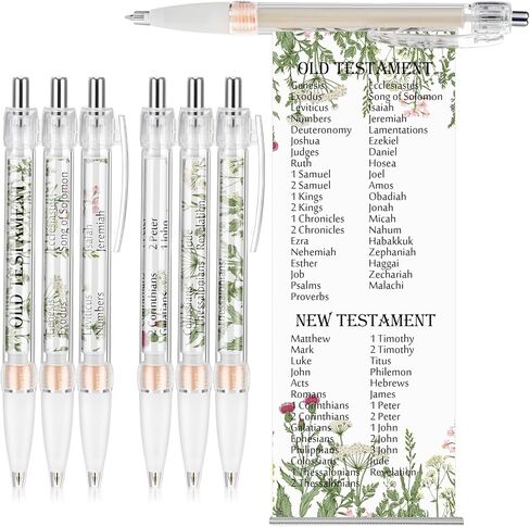 50 PCS Church Church Pens Bible Bible Verse Proper Pens Books of the Bible Paper Paper Pen Mothers Day Gifts for Women Sunday School School (أرقام الطوارئ) in Saudi Arabia