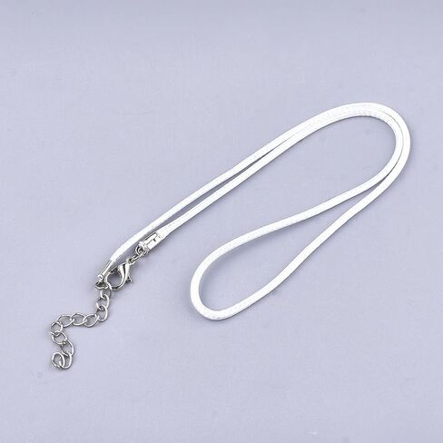 Beadthoven 100pcs 18" Waxed Necklace Cord with Lobster Clasp Bulk 2mm White Necklace Making Cord Rope String for Pendant Necklace DIY Jewelry Making Accessories with Clasp Extended Chain in Kuwait
