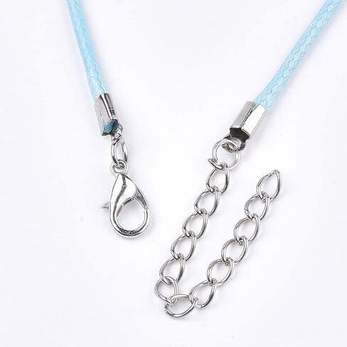 Beadthoven 100pcs 18" Waxed Necklace Cord with Lobster Clasp Bulk 2mm White Necklace Making Cord Rope String for Pendant Necklace DIY Jewelry Making Accessories with Clasp Extended Chain in Kuwait