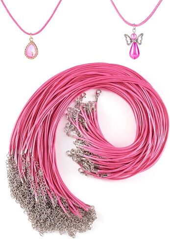 Beadthoven 100pcs 18" Waxed Necklace Cord with Lobster Clasp Bulk 2mm White Necklace Making Cord Rope String for Pendant Necklace DIY Jewelry Making Accessories with Clasp Extended Chain in Kuwait