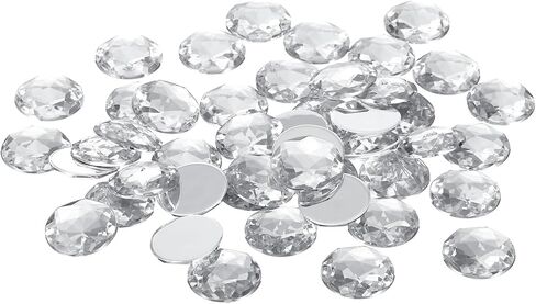 PATIKIL 25mm Flat Back Round Acrylic Rhinestones, 100 Pack Plastic Circle Gems for Jewelry Making Costume Embellishments Crafts, Rose Red in Saudi Arabia
