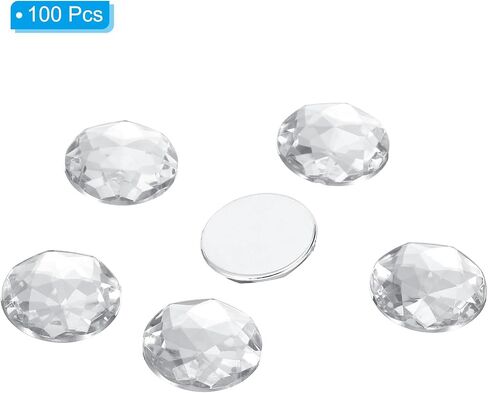 PATIKIL 25mm Flat Back Round Acrylic Rhinestones, 100 Pack Plastic Circle Gems for Jewelry Making Costume Embellishments Crafts, Rose Red in Saudi Arabia