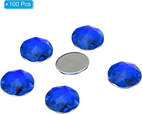 PATIKIL 25mm Flat Back Round Acrylic Rhinestones, 100 Pack Plastic Circle Gems for Jewelry Making Costume Embellishments Crafts, Rose Red in Saudi Arabia