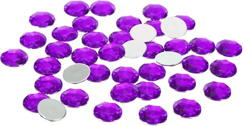 PATIKIL 25mm Flat Back Round Acrylic Rhinestones, 100 Pack Plastic Circle Gems for Jewelry Making Costume Embellishments Crafts, Rose Red in Saudi Arabia