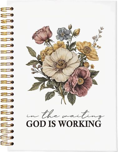 Bible Journal, God is Working Vintage Floral Christian Notebook, Bible Study Journal for Women, Spiral Faith Notebook for Bible Notes & Prayer, Cute Scripture Notebook A5 5.5x8.3 in Saudi Arabia
