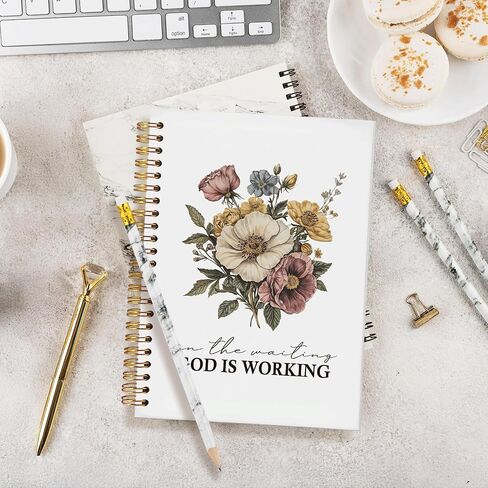 Bible Journal, God is Working Vintage Floral Christian Notebook, Bible Study Journal for Women, Spiral Faith Notebook for Bible Notes & Prayer, Cute Scripture Notebook A5 5.5x8.3 in Saudi Arabia