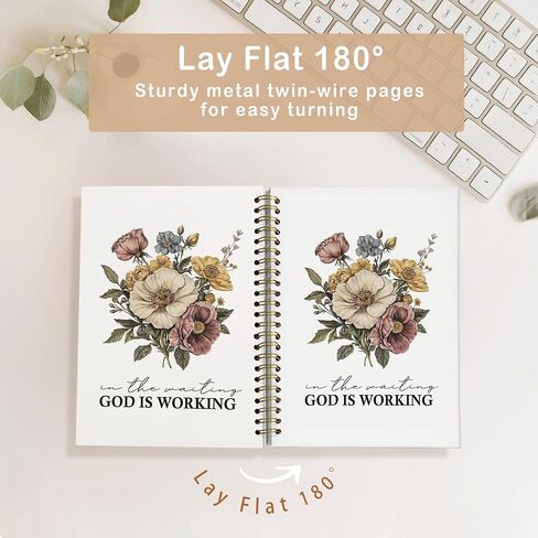 Bible Journal, God is Working Vintage Floral Christian Notebook, Bible Study Journal for Women, Spiral Faith Notebook for Bible Notes & Prayer, Cute Scripture Notebook A5 5.5x8.3 in Saudi Arabia