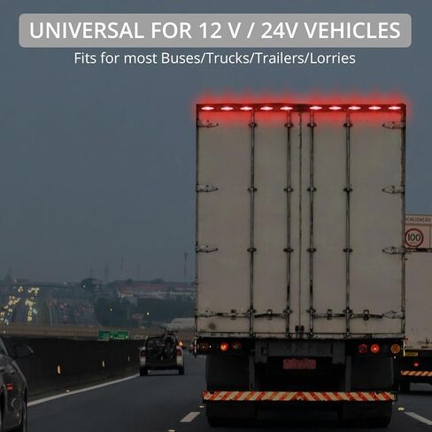 Justech 10 Pcs 6 LED White Side Marker Light, Waterproof Trailer Marker Lights Kit, Universal 12V Indicator Lights Rear Side Marker Clearance Lights for Truck Trailer Bus Cab RV Van in Kuwait