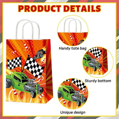 24pcs سيارة الساخنة عيد ميلاد سعيد لحزب الحفلات الأكياس العجلات لوازم حفلات السباق حفلات سيارة معالجة الأكياس الساخنة لعبة عيد ميلاد سعيد هدية جيدة للاستحمام الطفل وساخ in Kuwait