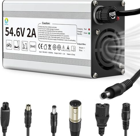 54.6V 2A Charger for 48V Lithium-ion Battery ebike Charger Electric Bike Charger Electric Scooter Charger Hoverboard Charger Universal Replacement Charger with 7 Connectors in Saudi Arabia