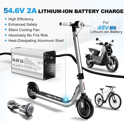 54.6V 2A Charger for 48V Lithium-ion Battery ebike Charger Electric Bike Charger Electric Scooter Charger Hoverboard Charger Universal Replacement Charger with 7 Connectors in Saudi Arabia