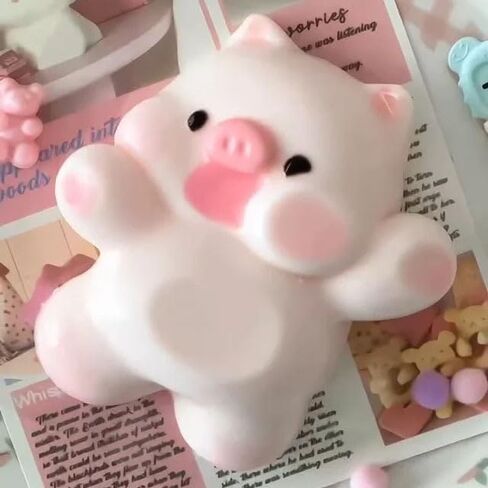 Novelty Pig Squishy Toys ,Cute Pink Pig Fidget Toys ,Sticky Soft Squeeze Toys, Silicone Sensory Toys for Stress Relief, Funny Novelty Things Suitable for Office School (Pig) in Saudi Arabia