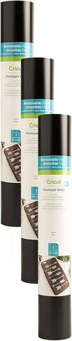 Cricut Removable Vinyl, Black - 3-Pack of 4ft Rolls (12"x48") Premium No-Residue Vinyl for DIY Crafts, Wall Decals, Stickers, in-House Décor - Compatible with Cricut Maker + Explore Machines in Saudi Arabia