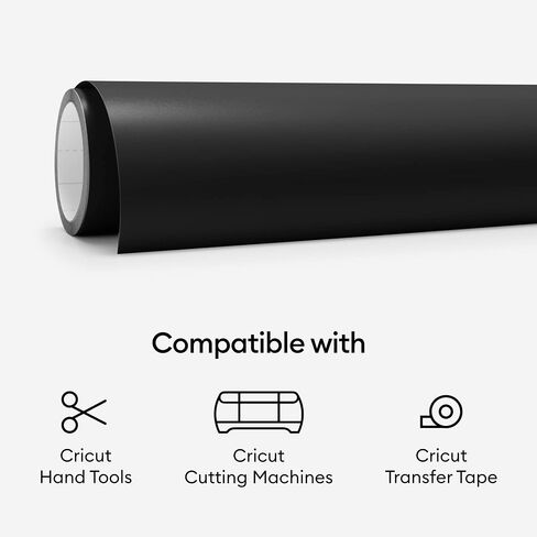 Cricut Removable Vinyl, Black - 3-Pack of 4ft Rolls (12"x48") Premium No-Residue Vinyl for DIY Crafts, Wall Decals, Stickers, in-House Décor - Compatible with Cricut Maker + Explore Machines in Saudi Arabia