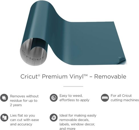 Cricut Removable Vinyl, Black - 3-Pack of 4ft Rolls (12"x48") Premium No-Residue Vinyl for DIY Crafts, Wall Decals, Stickers, in-House Décor - Compatible with Cricut Maker + Explore Machines in Saudi Arabia