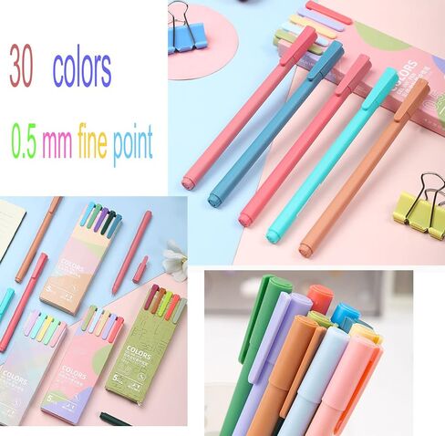 Yyaaloa 30 Colours لطيف أقلام ملونة الحبر الحبر الحبر الدقيق أقلام الحبر لمستلزمات الفنون المكتبية المدرسية المجلات ، الرسم ، الرسوم المتحركة الحرفية ، والملاحظة (30 لونًا متنوعًا) in Kuwait