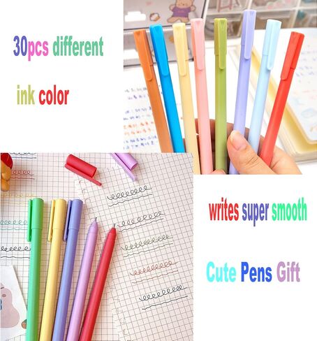Yyaaloa 30 Colours لطيف أقلام ملونة الحبر الحبر الحبر الدقيق أقلام الحبر لمستلزمات الفنون المكتبية المدرسية المجلات ، الرسم ، الرسوم المتحركة الحرفية ، والملاحظة (30 لونًا متنوعًا) in Kuwait