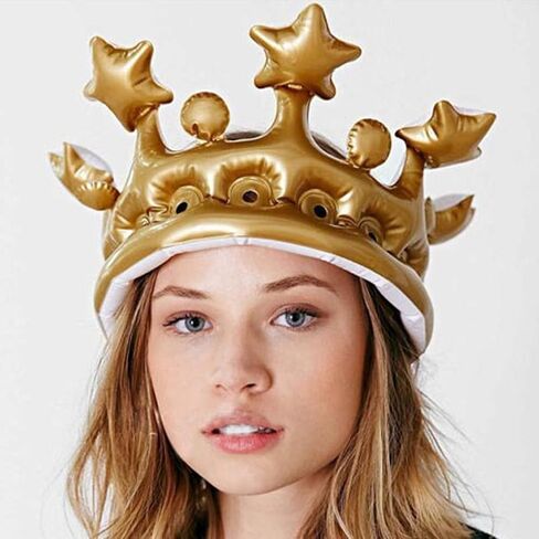 4 Pcs Inflatable Crown Carnival Costume King Costume Kid Crown Hairband Kids Golden Crown 1 Birthday in Saudi Arabia