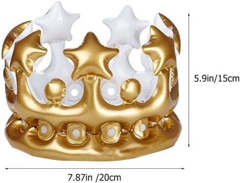 4 Pcs Inflatable Crown Carnival Costume King Costume Kid Crown Hairband Kids Golden Crown 1 Birthday in Saudi Arabia