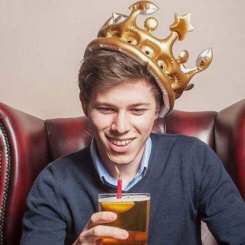 4 Pcs Inflatable Crown Carnival Costume King Costume Kid Crown Hairband Kids Golden Crown 1 Birthday in Saudi Arabia