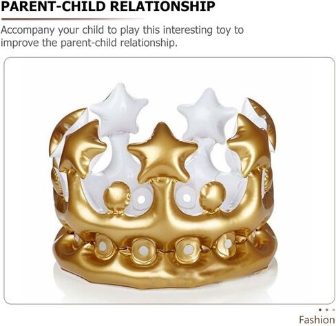 4 Pcs Inflatable Crown Carnival Costume King Costume Kid Crown Hairband Kids Golden Crown 1 Birthday in Saudi Arabia