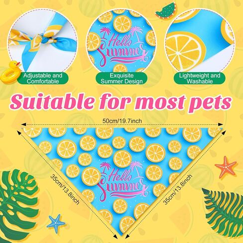 50 Pieces Summer Dog Bandanas Bulk Hawaiian Bandanas Bibs Triangle Dog Scarf Dog Kerchief Set Dog Bandanas with Fruit Leave Flamingo Patterns for Summer Pet Costume Accessories Decoration in Kuwait