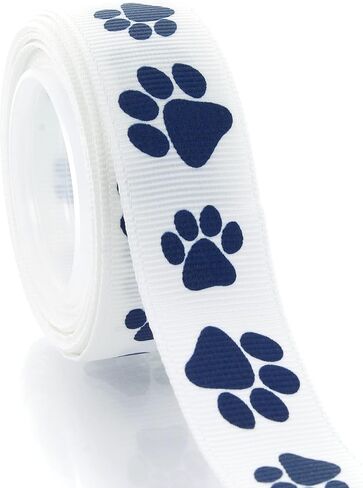 7/8 "Navy Paw Grosgrain Ribbon 5 ياردة in Kuwait