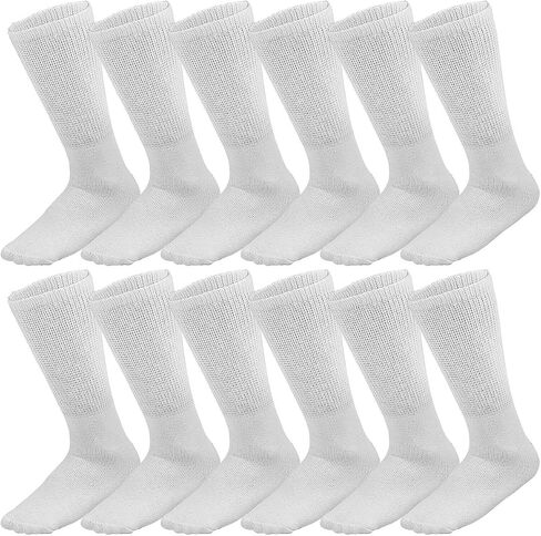 Falari 12-Pack Crew Length Diabetic and Circulatory Non Binding Physicians Approved Socks 13-15 Gray in Kuwait