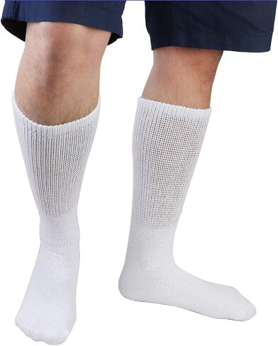 Falari 12-Pack Crew Length Diabetic and Circulatory Non Binding Physicians Approved Socks 13-15 Gray in Kuwait