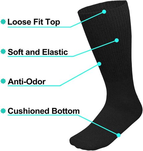 Falari 12-Pack Crew Length Diabetic and Circulatory Non Binding Physicians Approved Socks 13-15 Gray in Kuwait