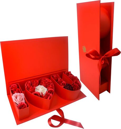 Valentines Day Flower Gift Box: "i Heart U" Letter Large Flower Boxes with Ribbon for Christmas, Wedding Party, Mothers Birthday Love Favors, Bridal Shower Chocolate Packaging, Rose Bouquet Present (black) in Kuwait