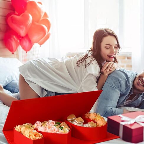 Valentines Day Flower Gift Box: "i Heart U" Letter Large Flower Boxes with Ribbon for Christmas, Wedding Party, Mothers Birthday Love Favors, Bridal Shower Chocolate Packaging, Rose Bouquet Present (black) in Kuwait