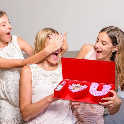 Valentines Day Flower Gift Box: "i Heart U" Letter Large Flower Boxes with Ribbon for Christmas, Wedding Party, Mothers Birthday Love Favors, Bridal Shower Chocolate Packaging, Rose Bouquet Present (black) in Kuwait