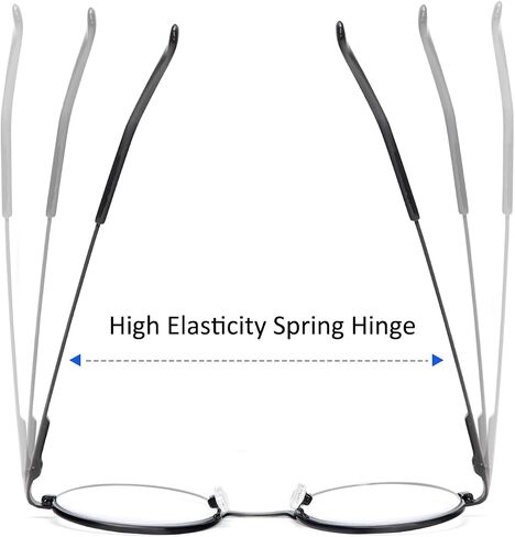 3 Pack Round Frame Reading Glasses Blue Light Blocking Reader Metal Full Frame Retro Glasses in Kuwait