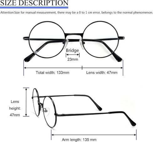 3 Pack Round Frame Reading Glasses Blue Light Blocking Reader Metal Full Frame Retro Glasses in Kuwait